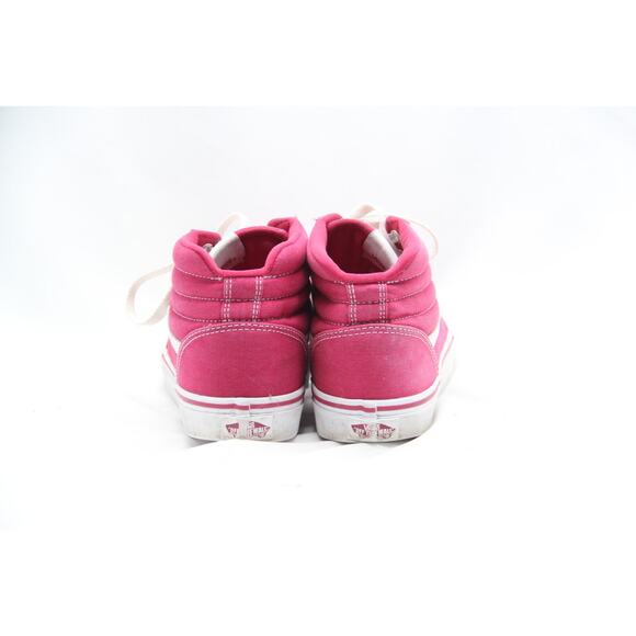 Vans Old Skool Sk8-Hi High Top Shoes Women's Size 7 Hot Pink White Sneakers - Picture 2 of 7